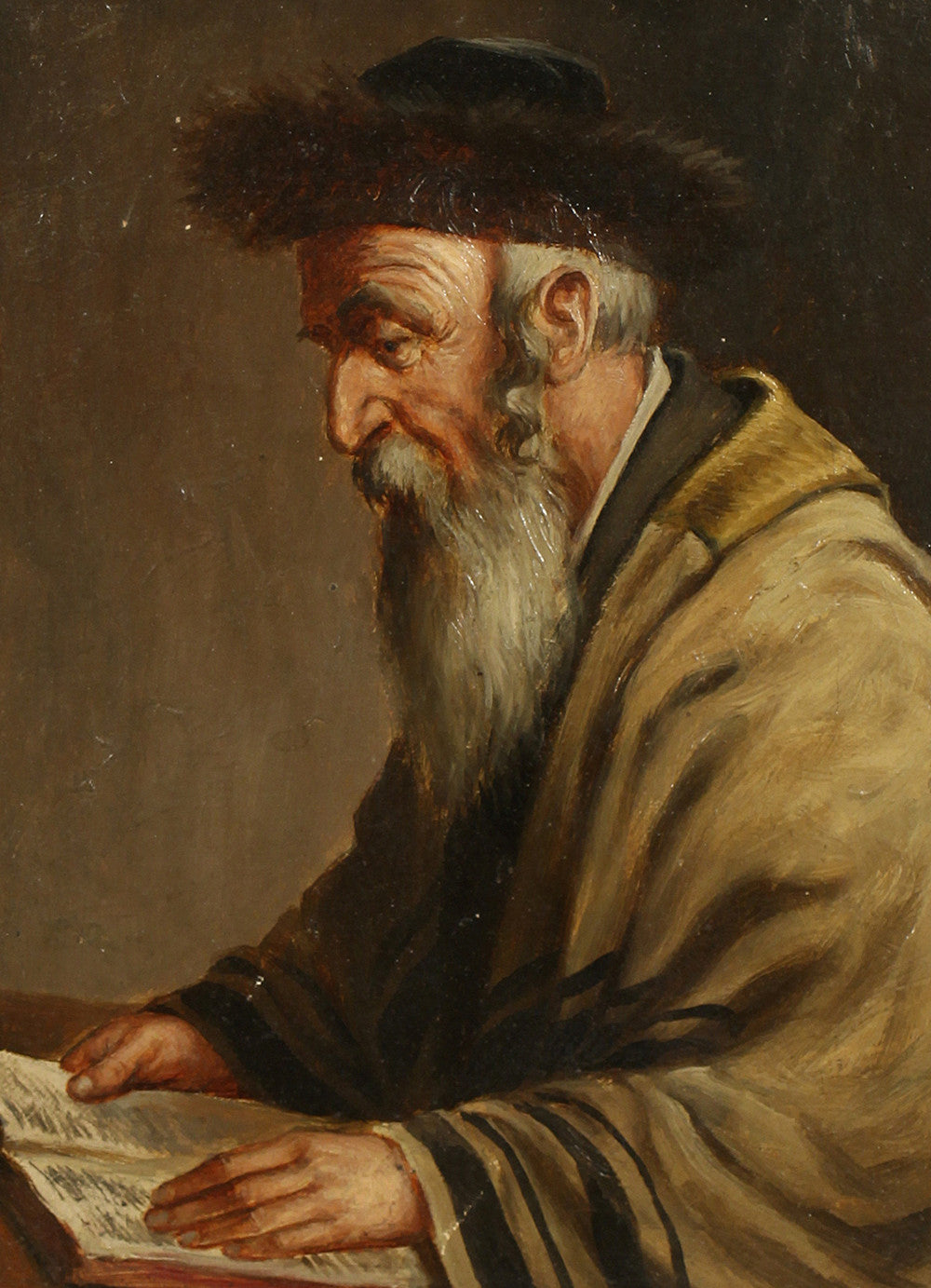 Reading Rabbi, vintage artwork by Carl Ostersetzer, 12x8" (A4) Poster