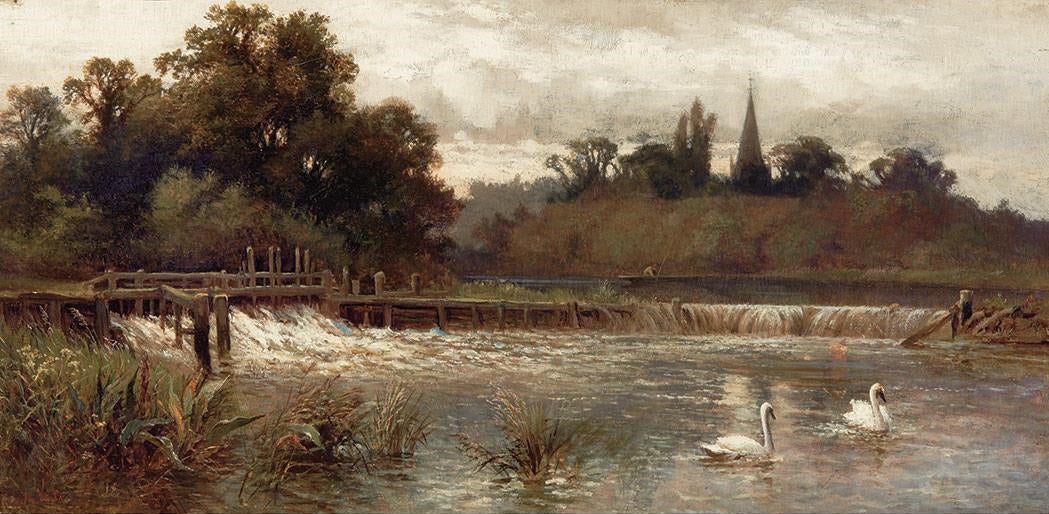 Swan Lake, vintage artwork by Alfred Augustus Glendening Sr., 12x8" (A4) Poster
