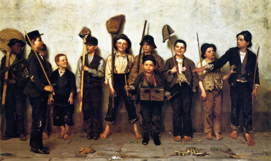 Dress Parade, vintage artwork by John George Brown, 12x8" (A4) Poster