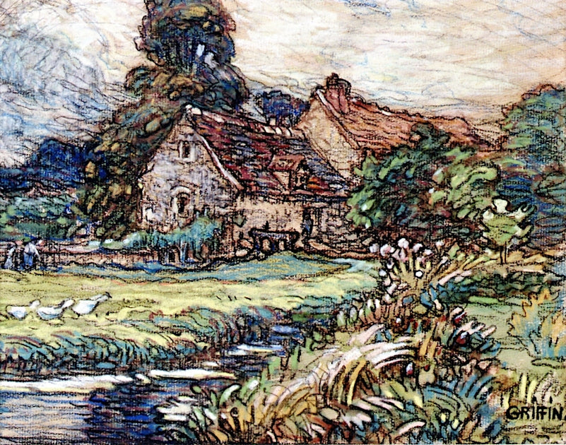 Old Mill, Fontainebleau, France by Walter Griffin,A3(16x12")Poster