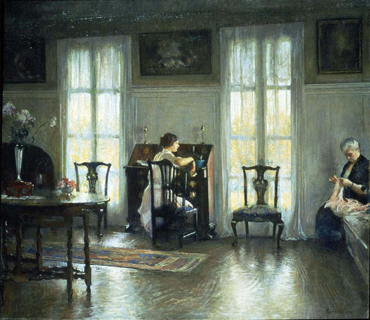 Mother and Mary, vintage artwork by Edmund Tarbell, 12x8" (A4) Poster