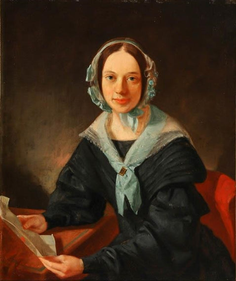Portrait of a Woman with Letter, vintage artwork by John F. Francis, A3 (16x12") Poster Print