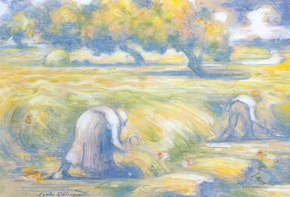 Wheat, vintage artwork by Charles Angrand, 12x8" (A4) Poster