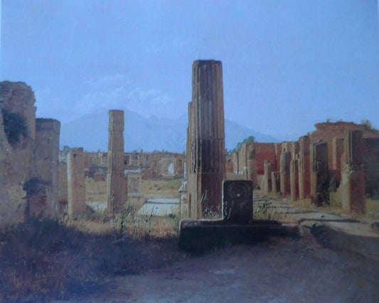 The Forum in Pompeii, Study, vintage artwork by Christen Købke, A3 (16x12") Poster Print
