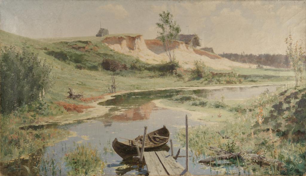 Boats on the River, vintage artwork by Vasily Polenov, 12x8" (A4) Poster