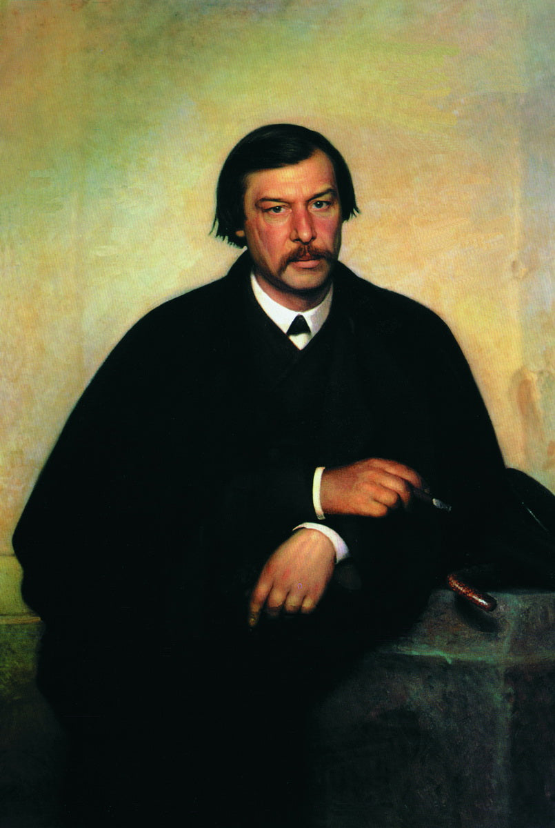 Portrait of Painter and Photographer Mikhail Tulinov, vintage artwork by Ivan Kramskoi, 12x8" (A4) Poster