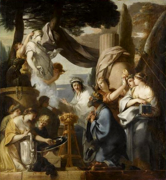 The Sacrifice of Salomon, vintage artwork by Sebastien Bourdon, 12x8" (A4) Poster