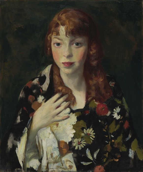 Edna Smith in a Japanese Wrap by Robert Henri,A3(16x12")Poster