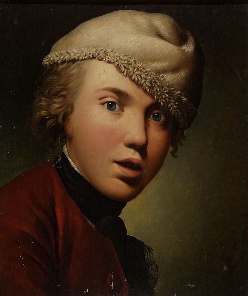 Copy of Jens Juels´ Self-Portrait as a Young Man, vintage artwork by Lars Hansen, A3 (16x12") Poster Print