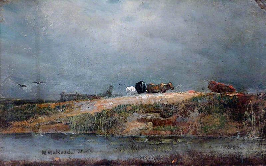 Hampstead Heath with Cows, vintage artwork by William Mulready, 12x8" (A4) Poster