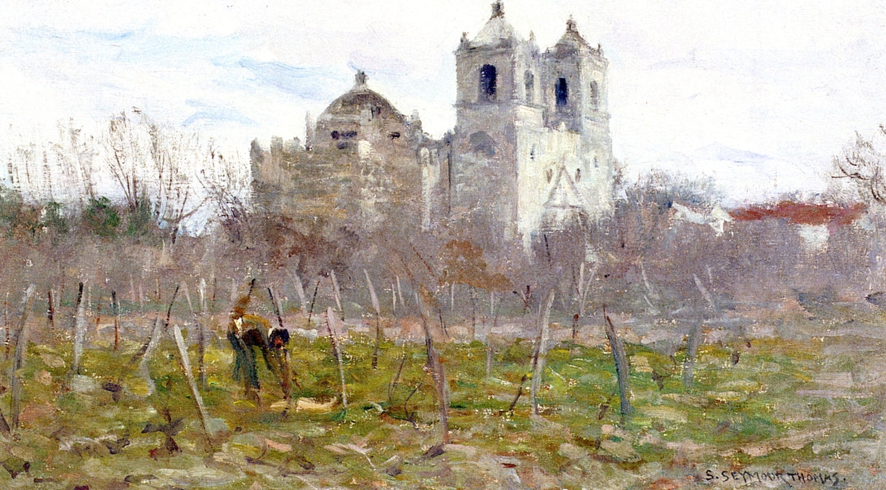 Mission Concepcion, San Antonio by Charles H. Woodbury,A3(16x12")Poster