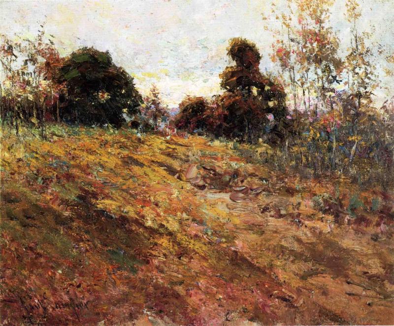 Kentucky Autumn, vintage artwork by Paul Sawyier, 12x8" (A4) Poster