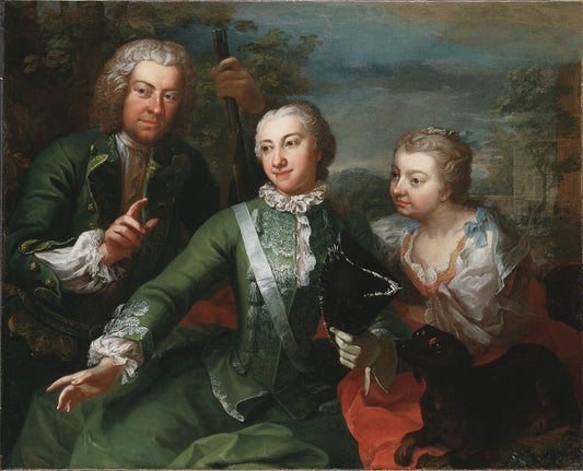 Birgitta Christina Sparre, Ulrika Lovisa Tessin and Carl Gustaf Tessin, vintage artwork by Martin van Meytens, 12x8" (A4) Poster