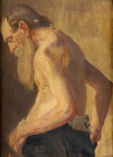 Study of a Male Figure, vintage artwork by Eduard von Gebhardt, 12x8" (A4) Poster