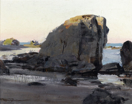 Morro Bay, Rock, vintage artwork by Frank Tenney Johnson, 12x8" (A4) Poster