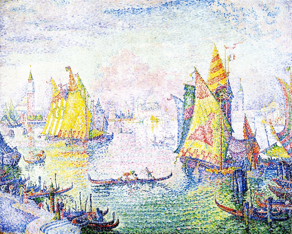 Basin of San Marco, Venice, vintage artwork by Paul Signac, 12x8" (A4) Poster