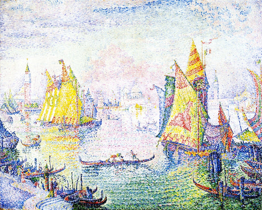 Basin of San Marco, Venice, vintage artwork by Paul Signac, 12x8" (A4) Poster