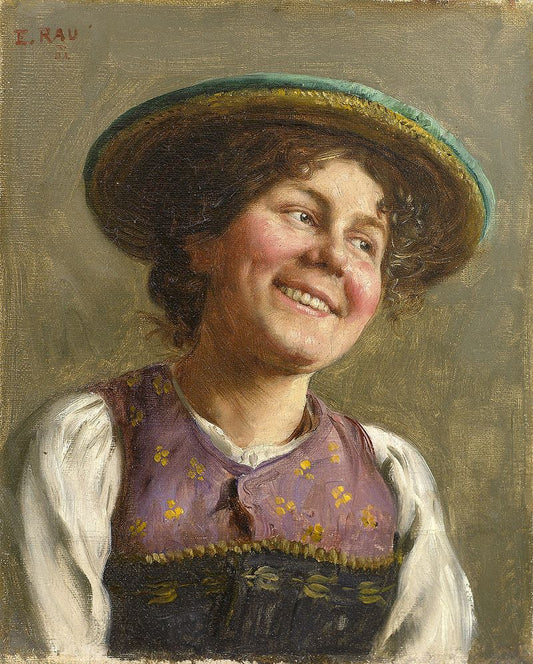 The Merry Maid, vintage artwork by Emil Rau, 12x8" (A4) Poster