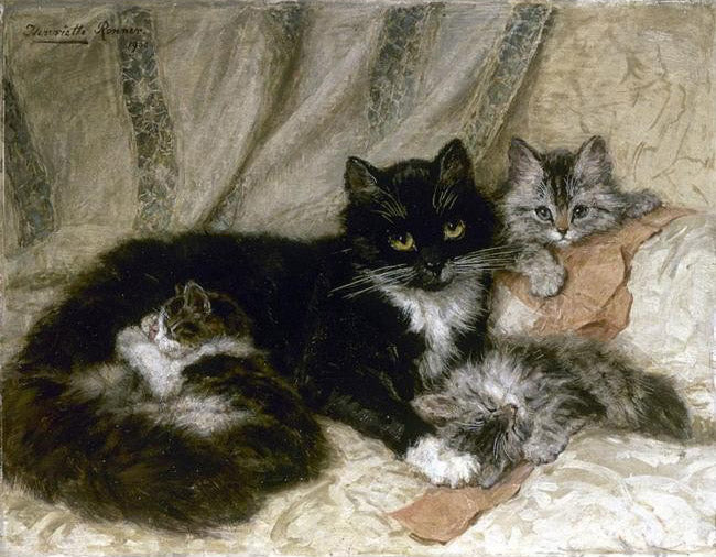 The cats' nap, vintage artwork by Henriette Ronner-Knip, A3 (16x12") Poster Print