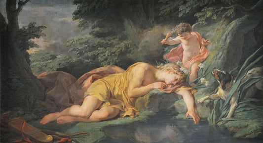 Narcisse change en fleur, vintage artwork by Nicolas Bernard Lepicie, 12x8" (A4) Poster
