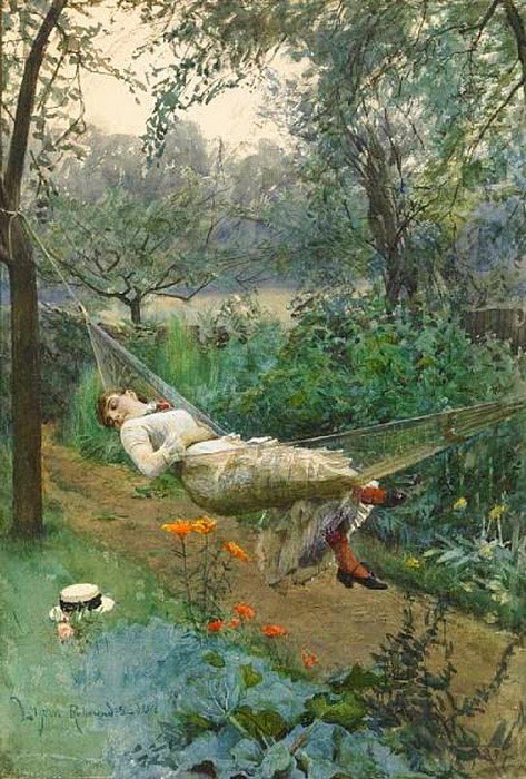 In the Hammock by Anders Zorn,A3(16x12")Poster