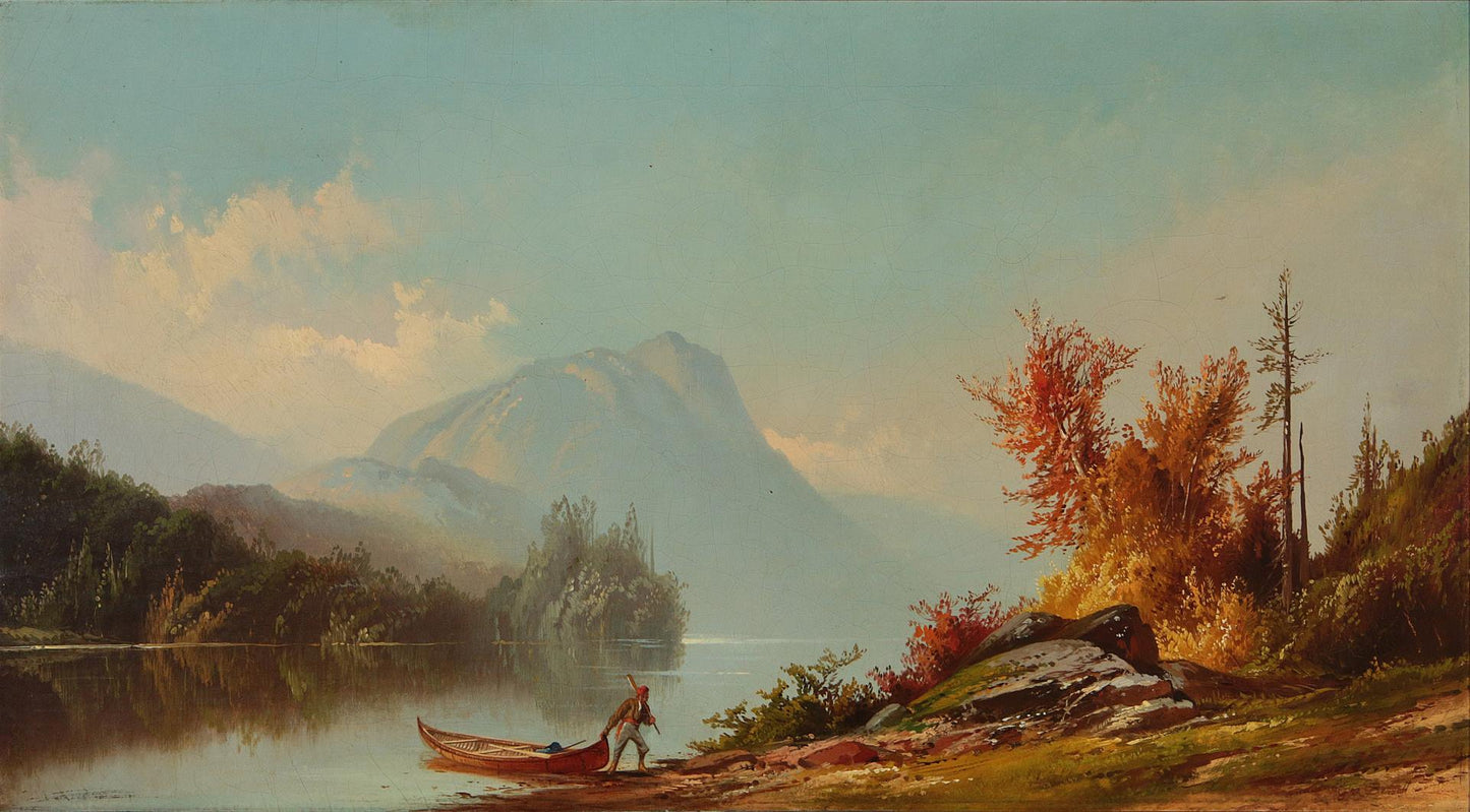 Figure with Canoe, vintage artwork by George Frederick Bensell, 12x8" (A4) Poster