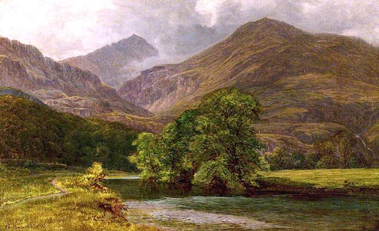In the Vale of Gwynant, vintage artwork by William Harold Cubley, A3 (16x12") Poster Print