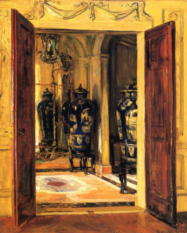 Interior of Eben Howard Gay's House, Boston, vintage artwork by Walter Gay, 12x8" (A4) Poster