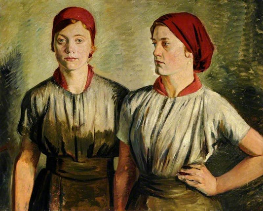 Buffer Girls, vintage artwork by Sir William Rothenstein, 12x8" (A4) Poster