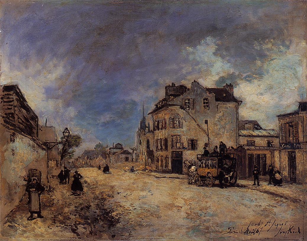 Faubourg Saint-Jacques, the Statecoach, vintage artwork by Johan Barthold Jongkind, A3 (16x12") Poster Print