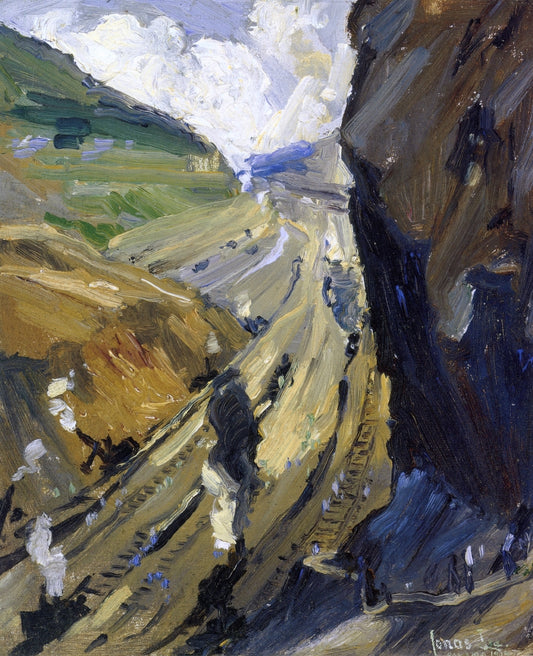Study for "The Conquerors", vintage artwork by Jonas Lie, 12x8" (A4) Poster