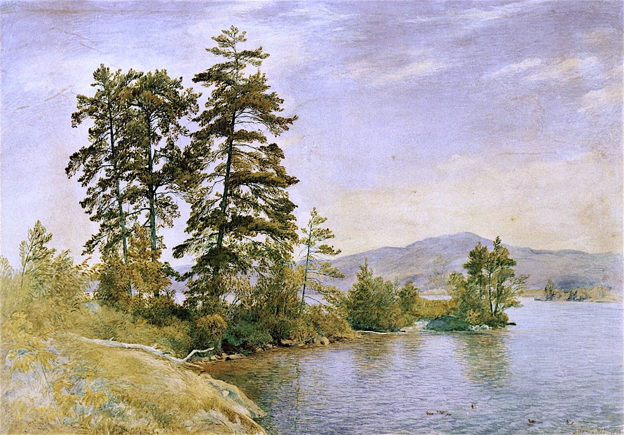 Lake Scenery, vintage artwork by John Henry Hill, 12x8" (A4) Poster