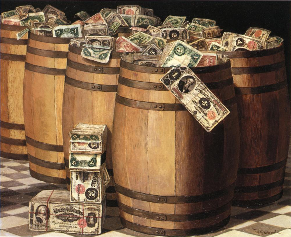 Barrels of Money by Victor Dubreuil,16x12(A3) Poster