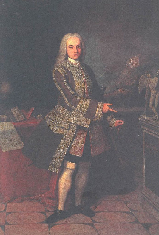 Portrait of Gianrinaldo Carli-Rubbi, vintage artwork by Bartolomeo Nazari, 12x8" (A4) Poster