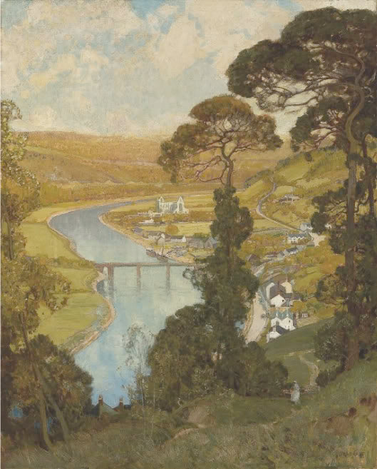 Tintern, Valley of the Wye, vintage artwork by Alfred East, 12x8" (A4) Poster