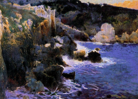 La cala encantada, vintage artwork by Joaquin Mir  Trinxet, 12x8" (A4) Poster