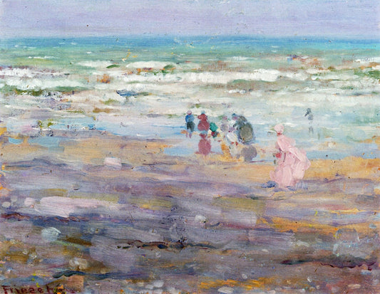 Beach in Corsoca, vintage artwork by Frederick Carl Frieseke, 12x8" (A4) Poster