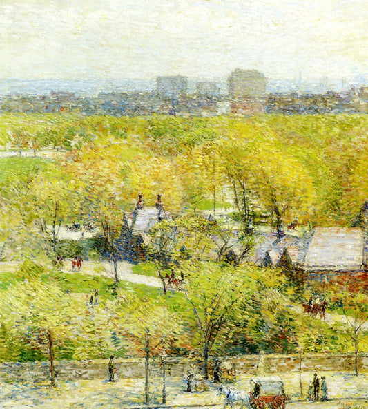 Across the Park, vintage artwork by Childe Hassam, 12x8" (A4) Poster