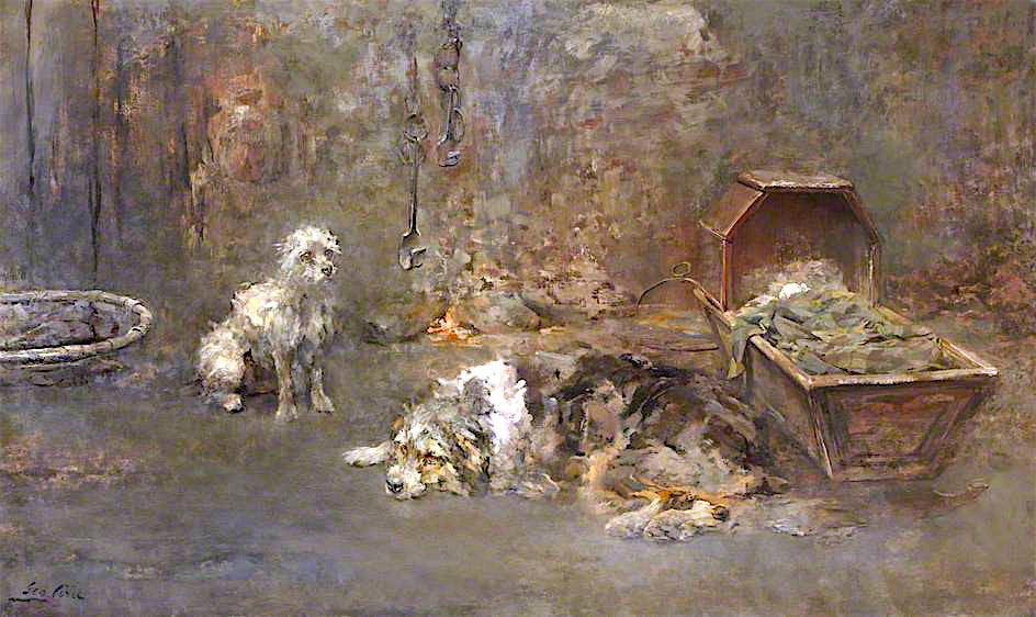 by  the Shepherd's Fire, vintage artwork by Sir George Pirie, 12x8" (A4) Poster