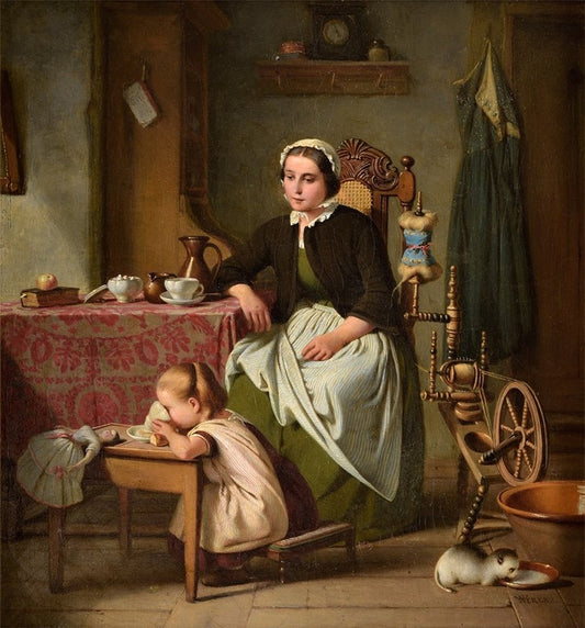 Young Mother, vintage artwork by Wilhelm Nerenz, A3 (16x12") Poster Print
