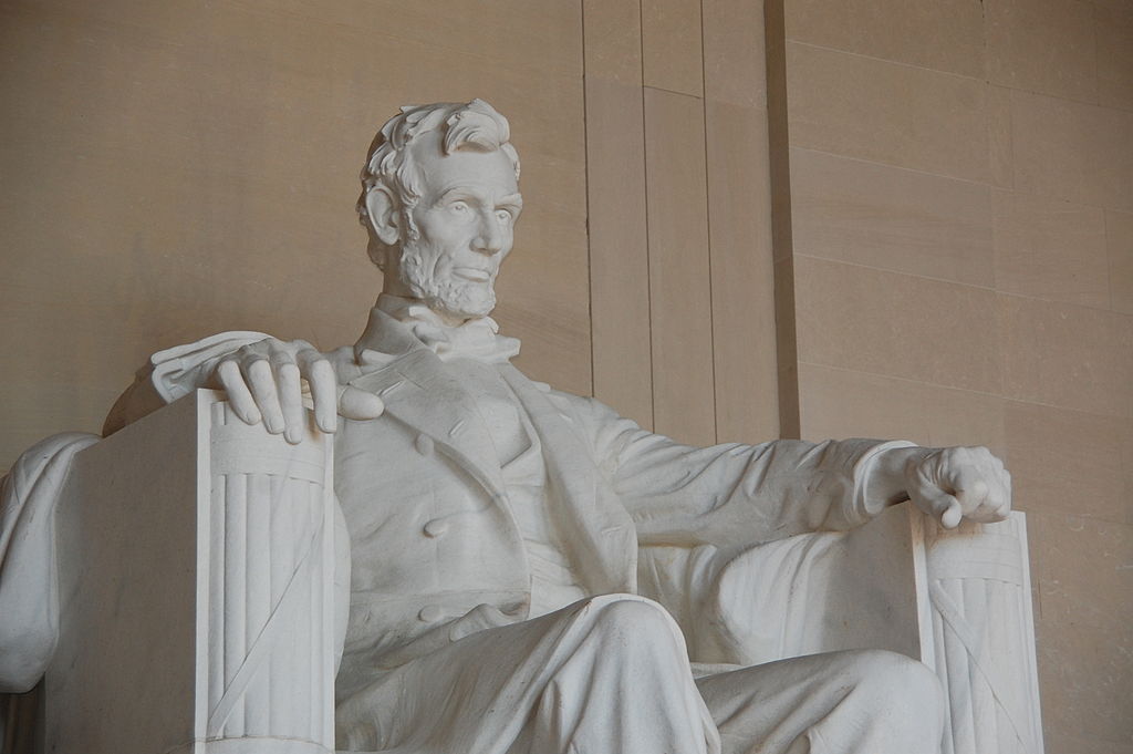 Abraham Lincoln Detail (Memorial, Washington DC), vintage artwork by Daniel Chester French, 12x8" (A4) Poster