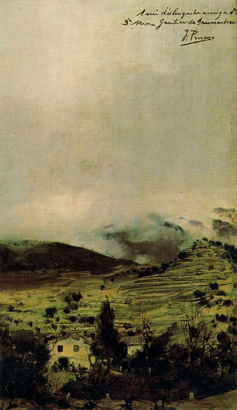 Low Clouds, vintage artwork by Ignacio Pinazo Camarlench, 12x8" (A4) Poster