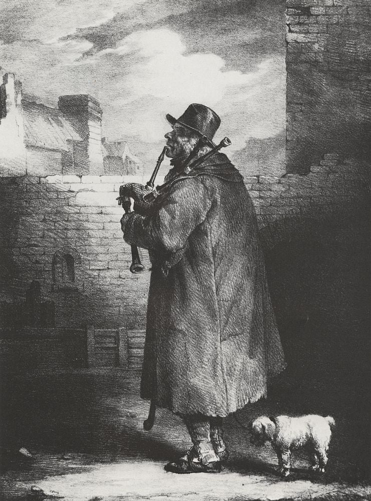 The Bagpiper, vintage artwork by Theodore Gericault, 12x8" (A4) Poster