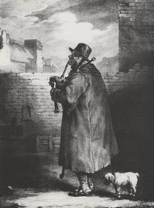 The Bagpiper, vintage artwork by Theodore Gericault, 12x8" (A4) Poster
