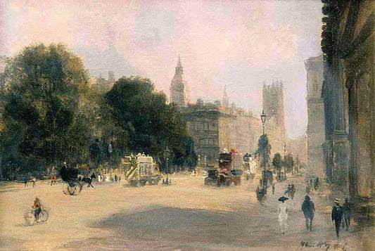 Early Afternoon, Whitehall, London by George Hyde Pownall,16x12(A3) Poster