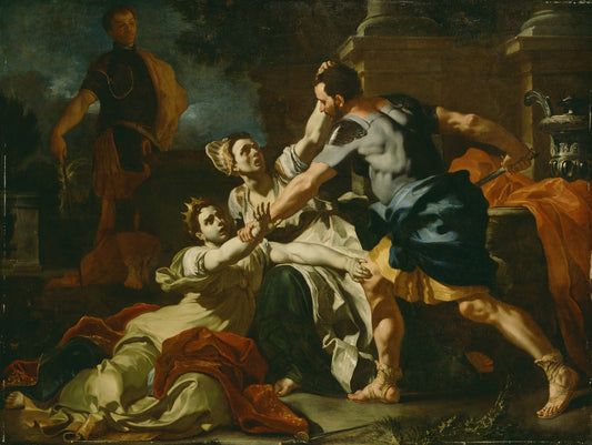 Death of Messolina, vintage artwork by Francesco Solimena, 12x8" (A4) Poster