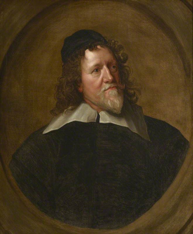 Inigo Jones (1573–1652) (after Anthony van Dyck), vintage artwork by British School 18th Century - Unknown, 12x8" (A4) Poster