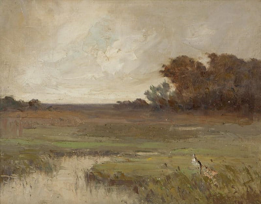 Corte Madera Marsh, Marin County [California, USA], vintage artwork by Amedee Joullin, 12x8" (A4) Poster