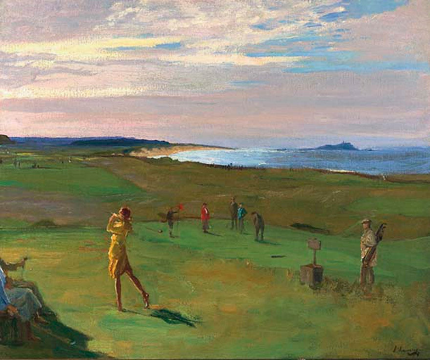 Berwick Golf Course by Sir John Lavery, R.A.,A3(16x12")Poster