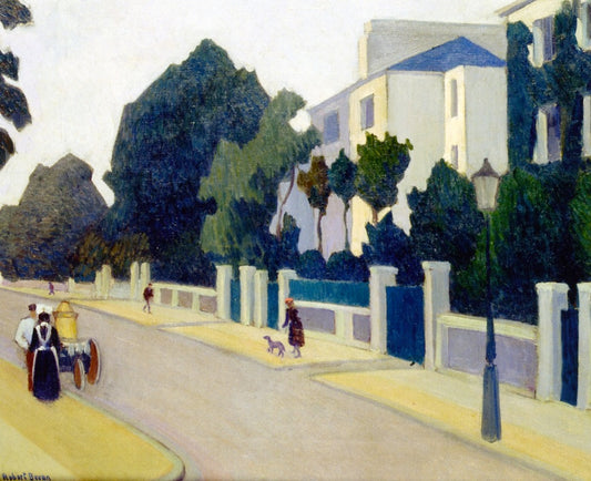 Queen's Road, St. John's Wood, vintage artwork by Robert Bevan, 12x8" (A4) Poster